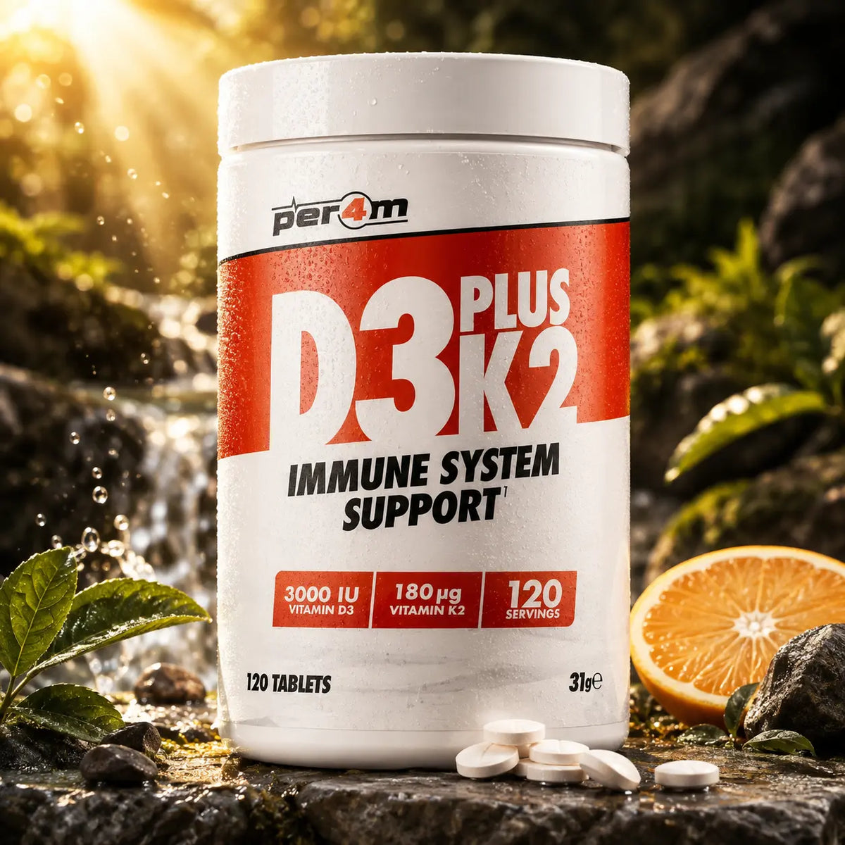 Per4m Vitamin D3 & K2 120 Tablets