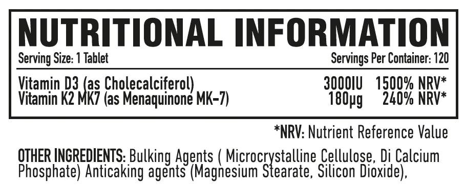 Per4m Vitamin D3 & K2 120 Tablets