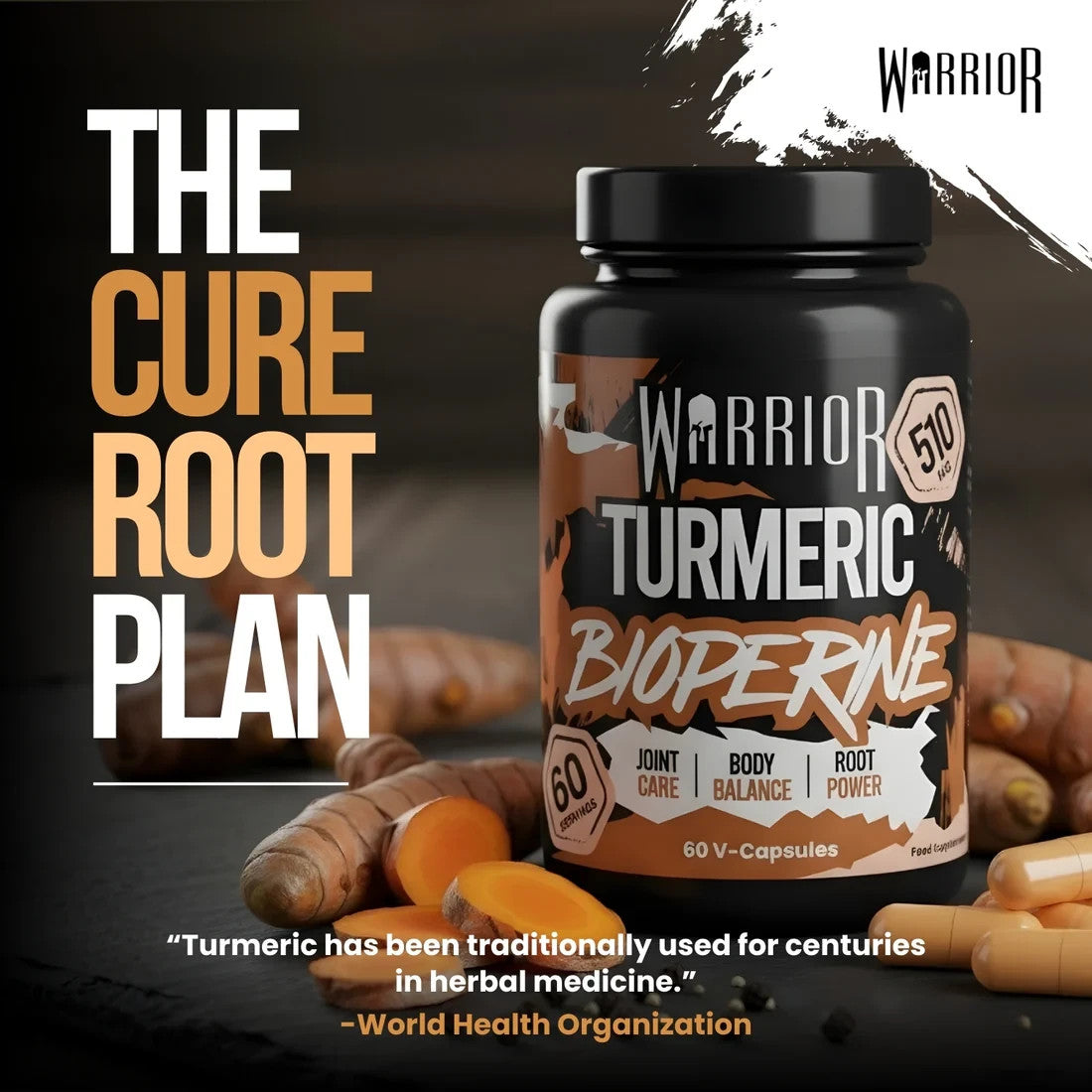 Warrior Turmeric & Bioperine 510mg