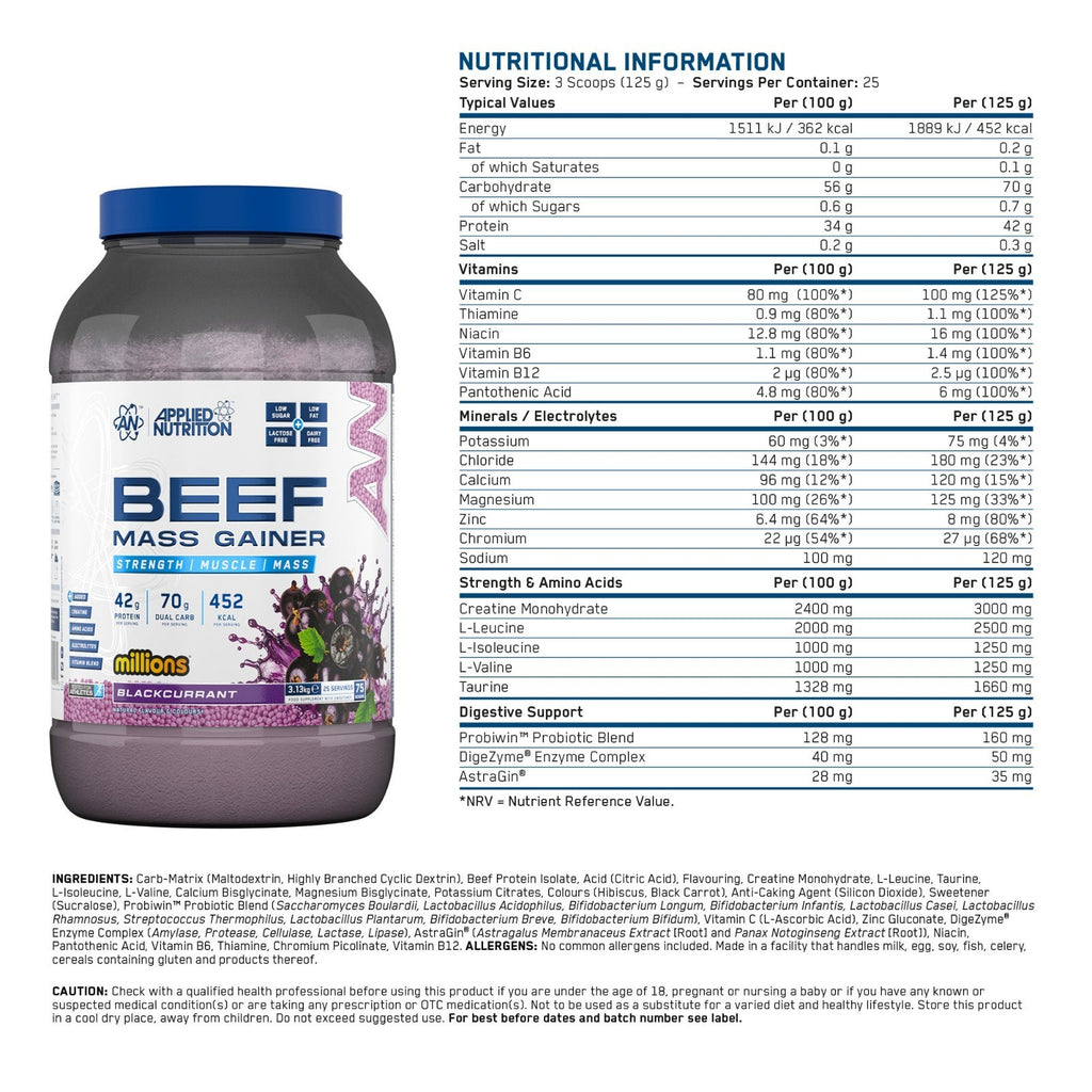 Applied Nutrition Beef Mass Gainer 3.13kg