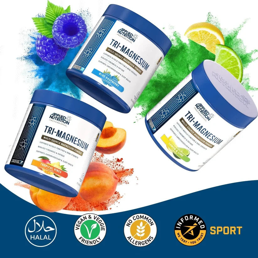 Applied Nutrition Tri-Magnesium 200g | Triple-Source Magnesium Powder | 50 Servings | Halal Certified