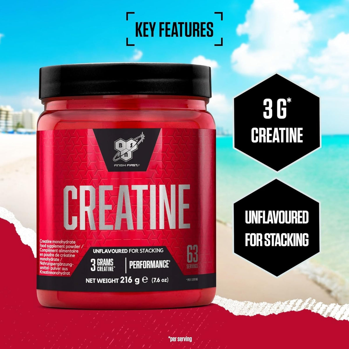 BSN Creatine DNA 216g Micronised Creatine Monohydrate