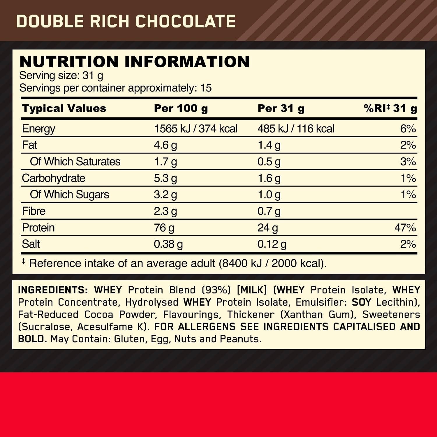 Optimum Nutrition Gold Standard Whey 450g 24g Protein