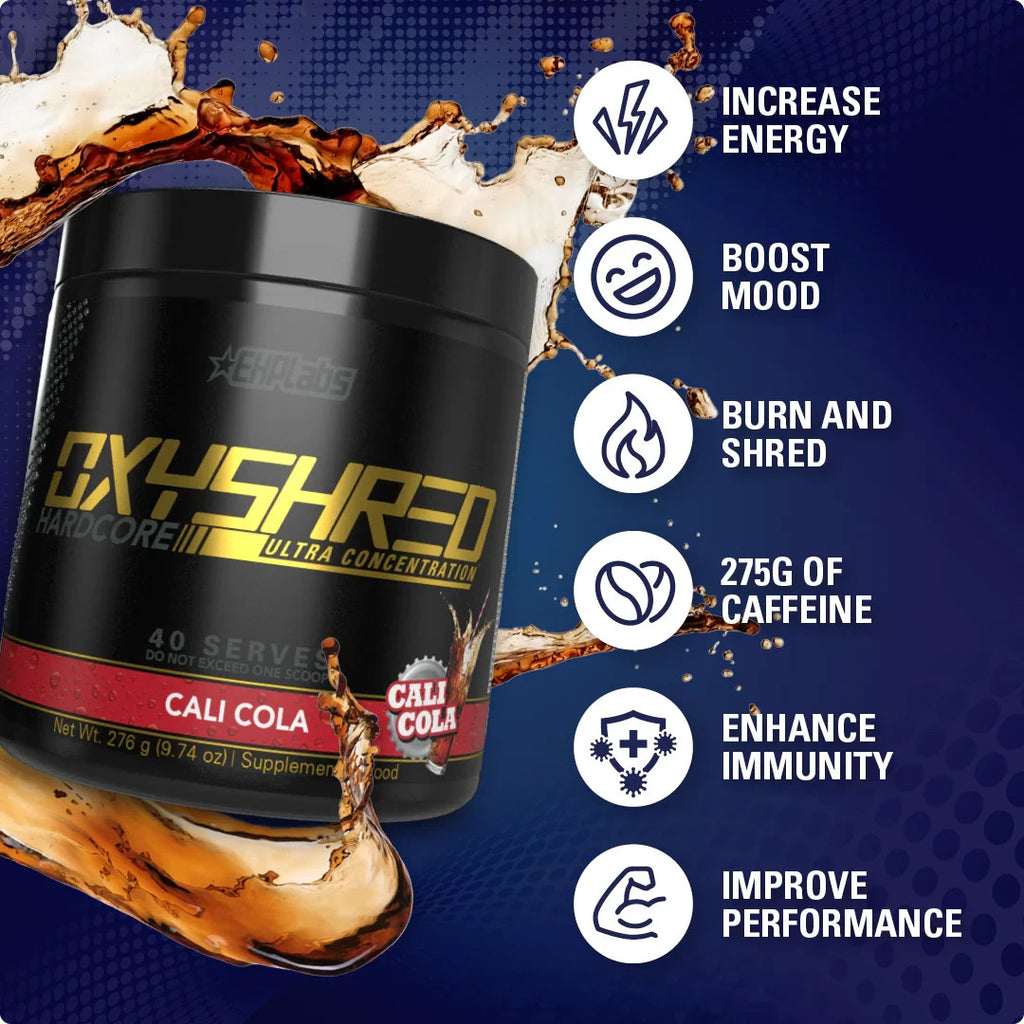 EHP Labs OxyShred Hardcore Fat Burner | 40 Srv | 4 Flavours Halal