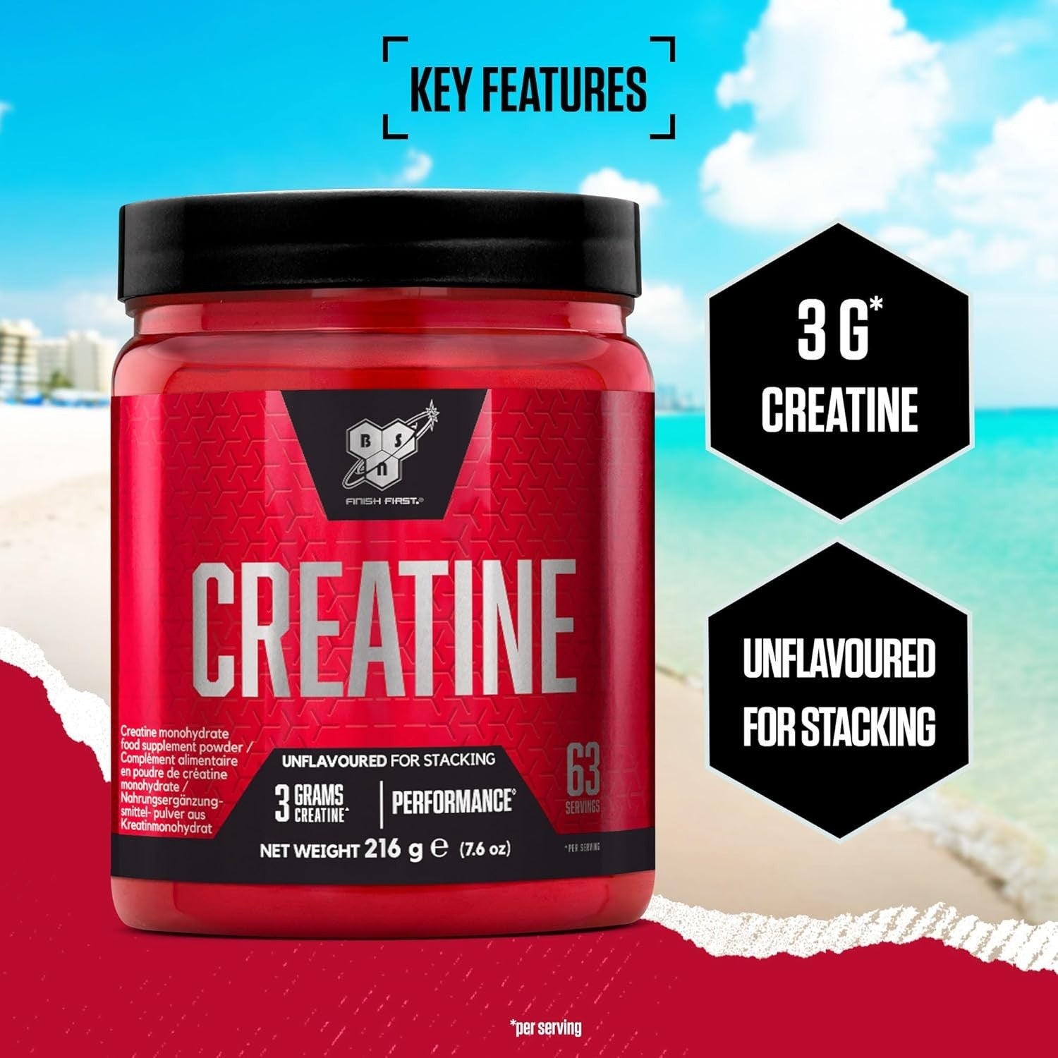 BSN Creatine DNA 216g Micronised Creatine Monohydrate